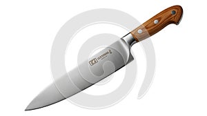 Professional chefÃ¢â¬â¢s knife, sharp blade, pure white background, studio-lit